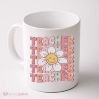 Groovy Teacher Cute 70s Daisy Flower Retro Back To School Coffee Mug thumb 0