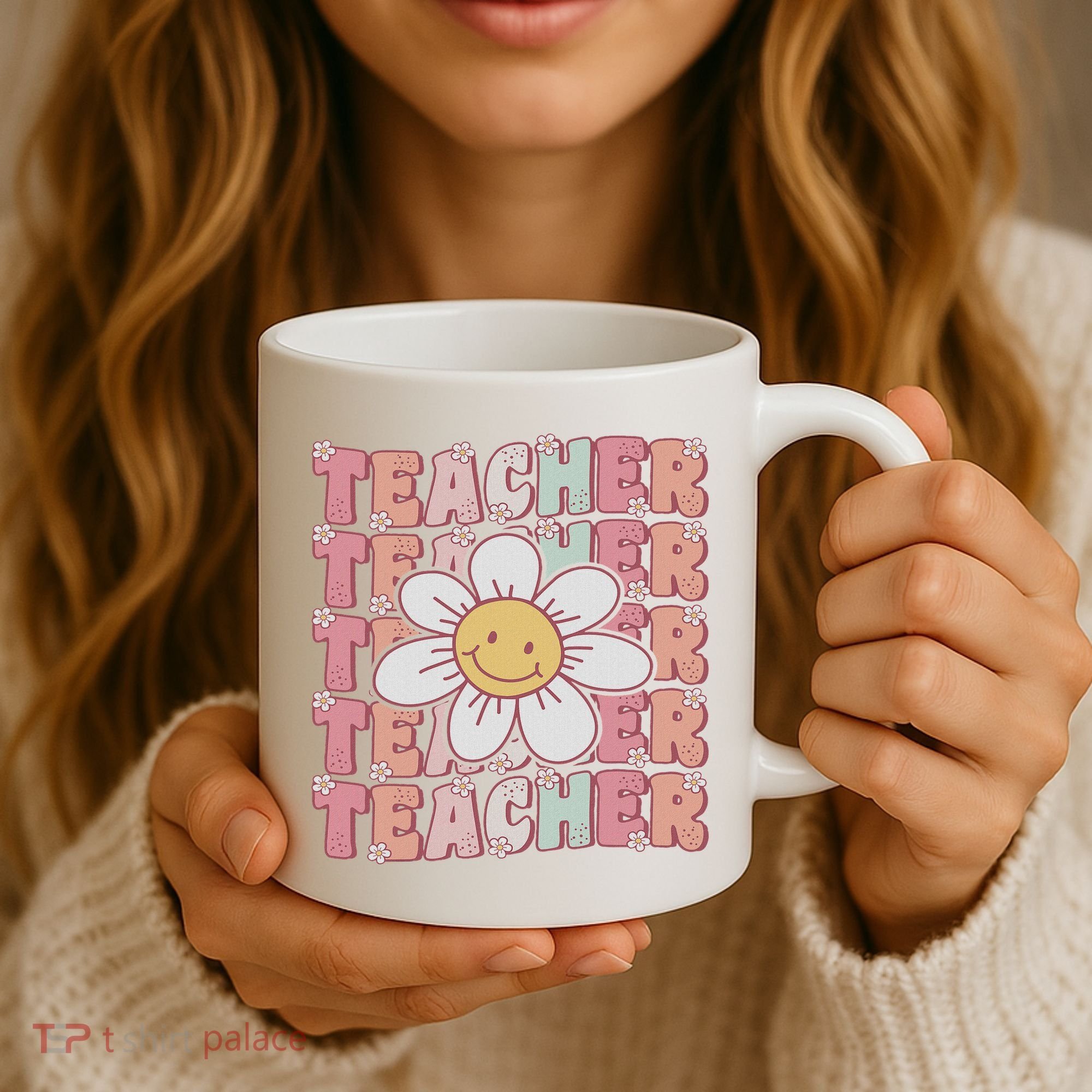 Groovy Teacher Cute 70s Daisy Flower Retro Back To School Coffee Mug