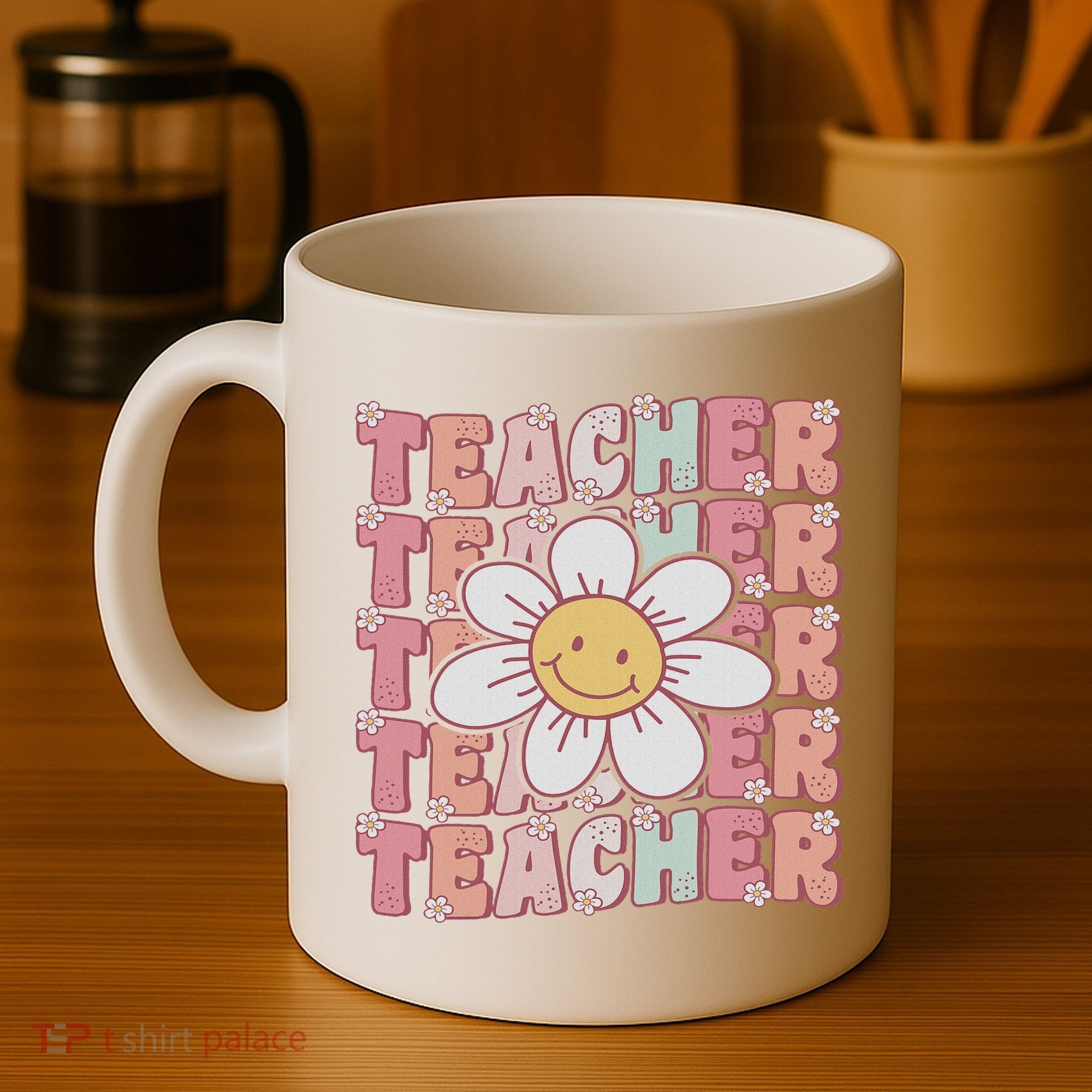 Groovy Teacher Cute 70s Daisy Flower Retro Back To School Coffee Mug
