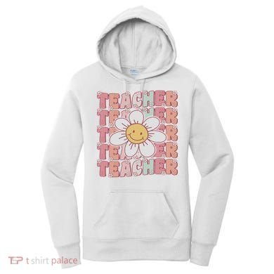 Groovy Teacher Cute 70s Daisy Flower Retro Back To School Women's Hoodie