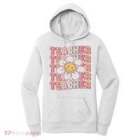 Groovy Teacher Cute 70s Daisy Flower Retro Back To School Women's Hoodie thumb 0
