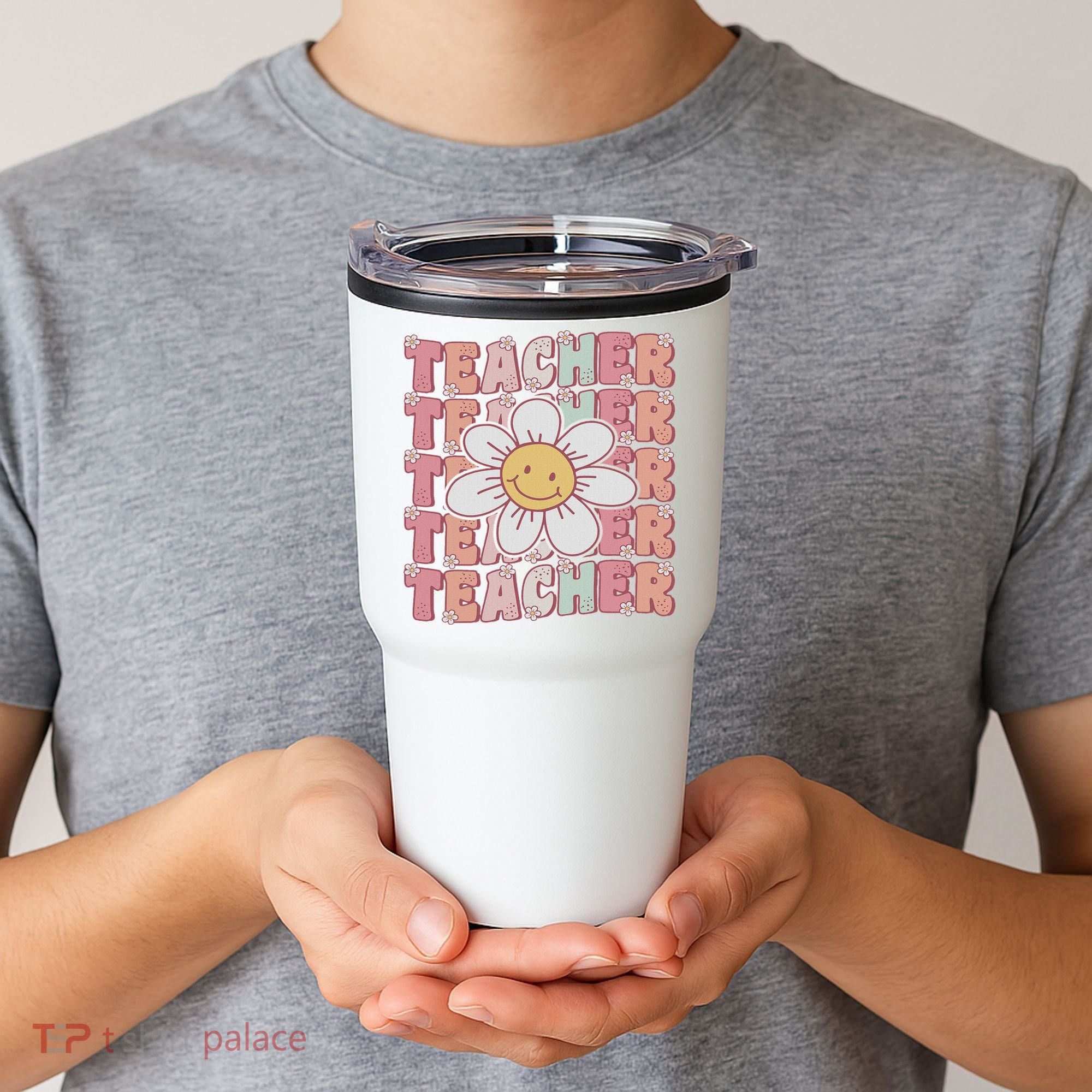 Groovy Teacher Cute 70s Daisy Flower Retro Back To School Tumbler