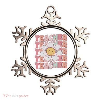 Groovy Teacher Cute 70s Daisy Flower Retro Back To School Ornament