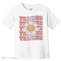 Groovy Teacher Cute 70s Daisy Flower Retro Back To School Toddler T-Shirt thumb 0