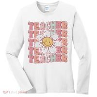 Groovy Teacher Cute 70s Daisy Flower Retro Back To School Women's Long Sleeve Shirt thumb 0