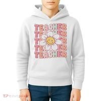 Groovy Teacher Cute 70s Daisy Flower Retro Back To School Kids Hoodie thumb 4