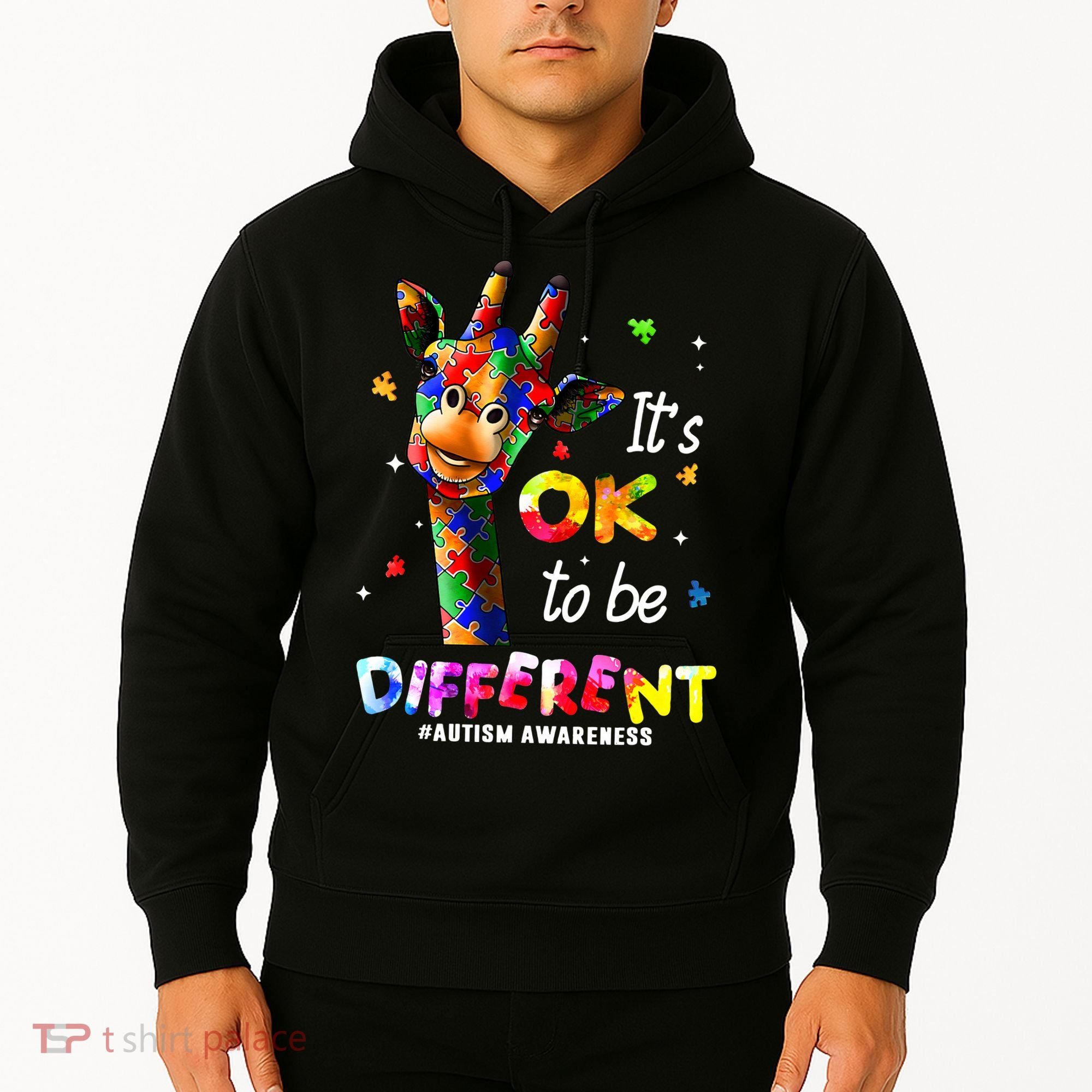 Giraffe Tie Dye Autism Awareness Autism Hoodie