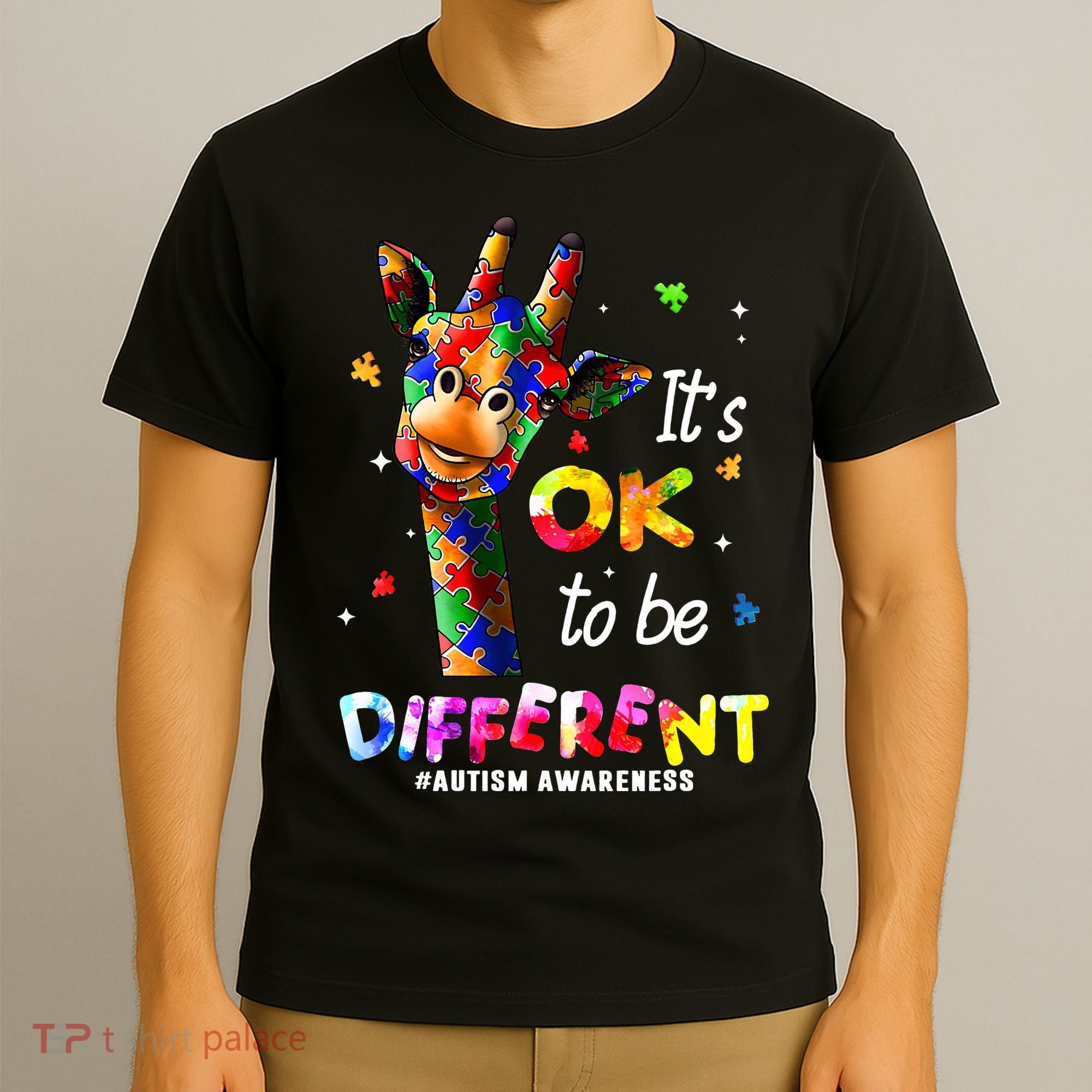 Giraffe Tie Dye Autism Awareness Autism T-Shirt