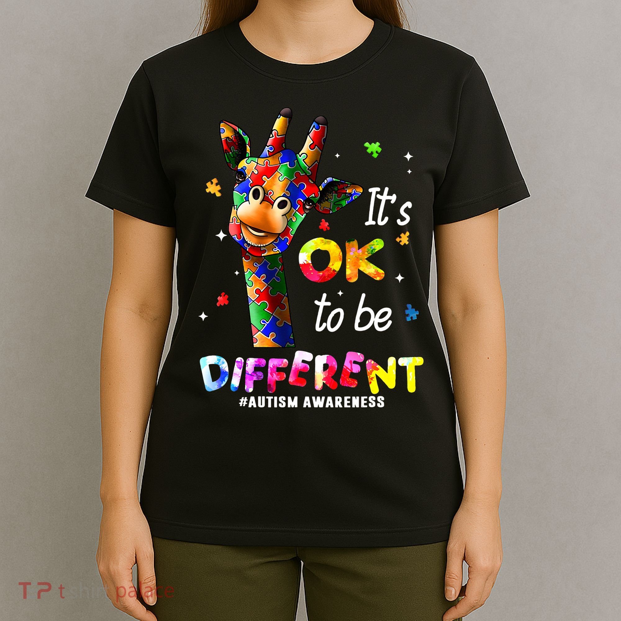 Giraffe Tie Dye Autism Awareness Autism T-Shirt