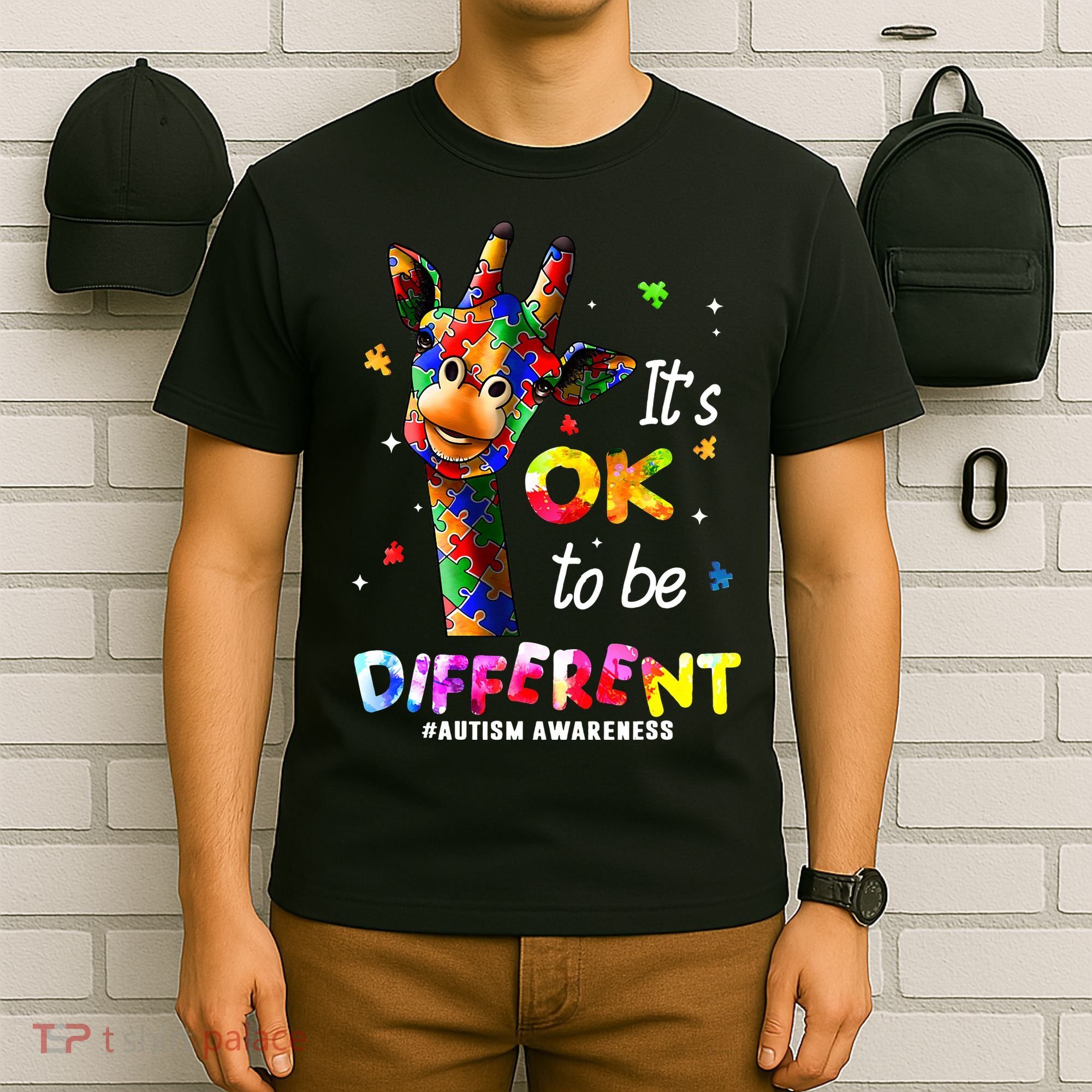 Giraffe Tie Dye Autism Awareness Autism T-Shirt