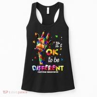 Giraffe Tie Dye Autism Awareness Autism Women's Tank Top thumb 0