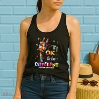 Giraffe Tie Dye Autism Awareness Autism Women's Tank Top thumb 2