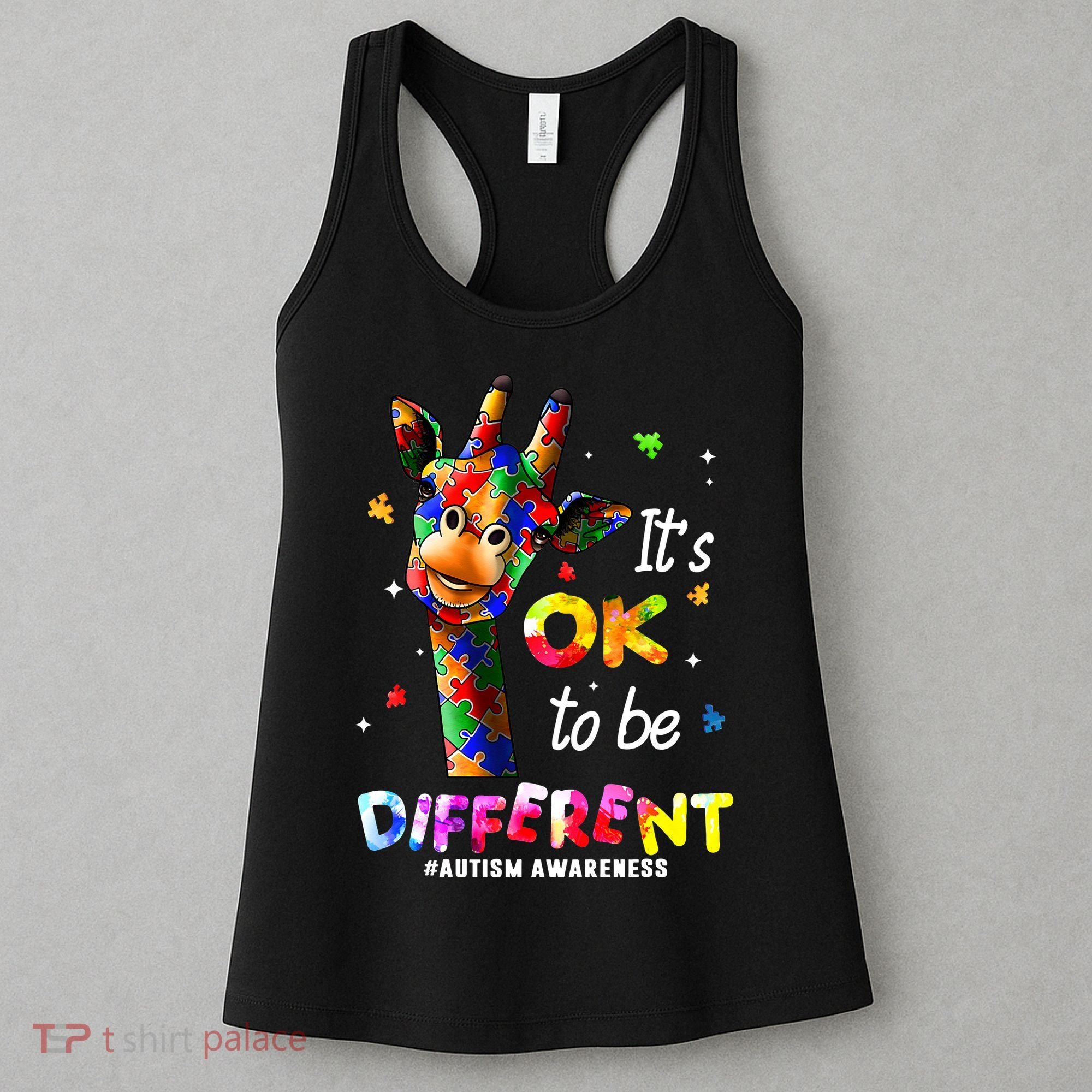 Giraffe Tie Dye Autism Awareness Autism Women's Tank Top