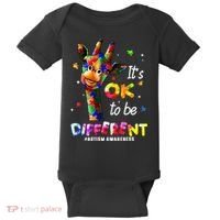 Giraffe Tie Dye Autism Awareness Autism Baby Bodysuit thumb 0