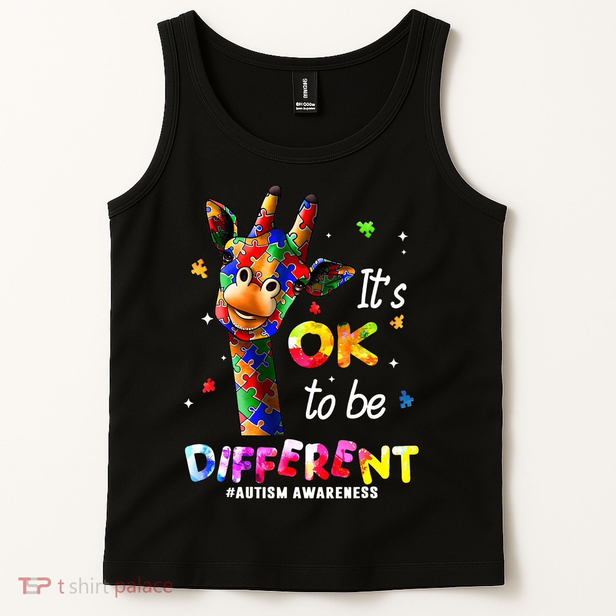 Giraffe Tie Dye Autism Awareness Autism Tank Top