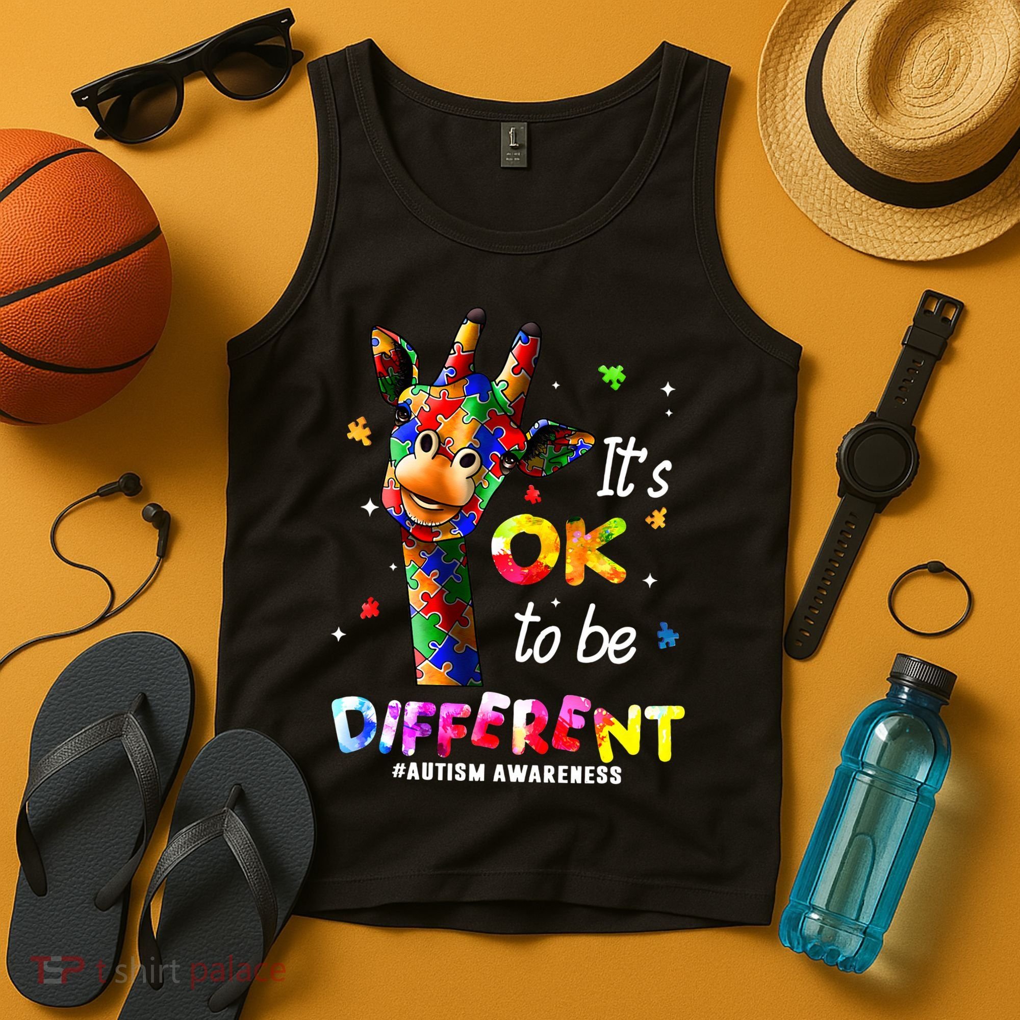 Giraffe Tie Dye Autism Awareness Autism Tank Top