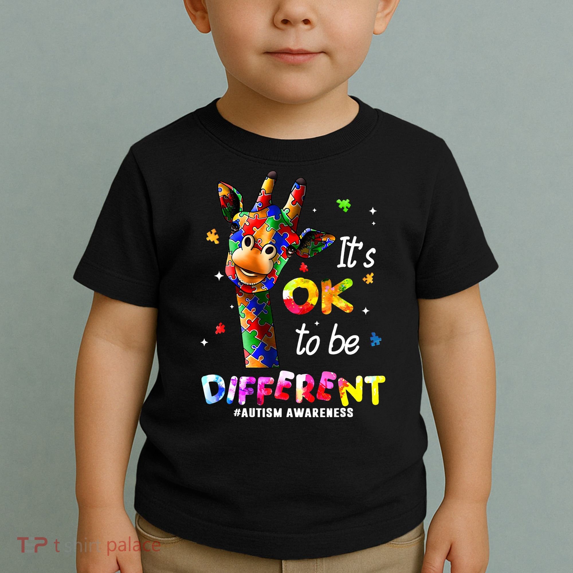 Giraffe Tie Dye Autism Awareness Autism Toddler T-Shirt