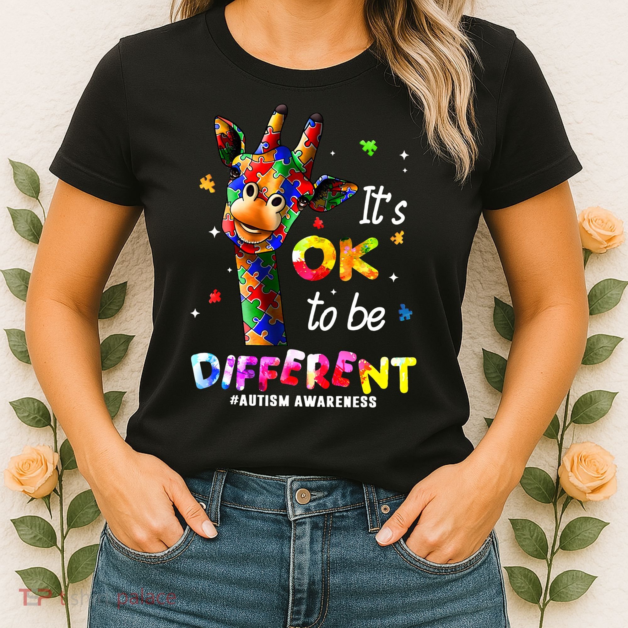 Giraffe Tie Dye Autism Awareness Autism Women's T-Shirt
