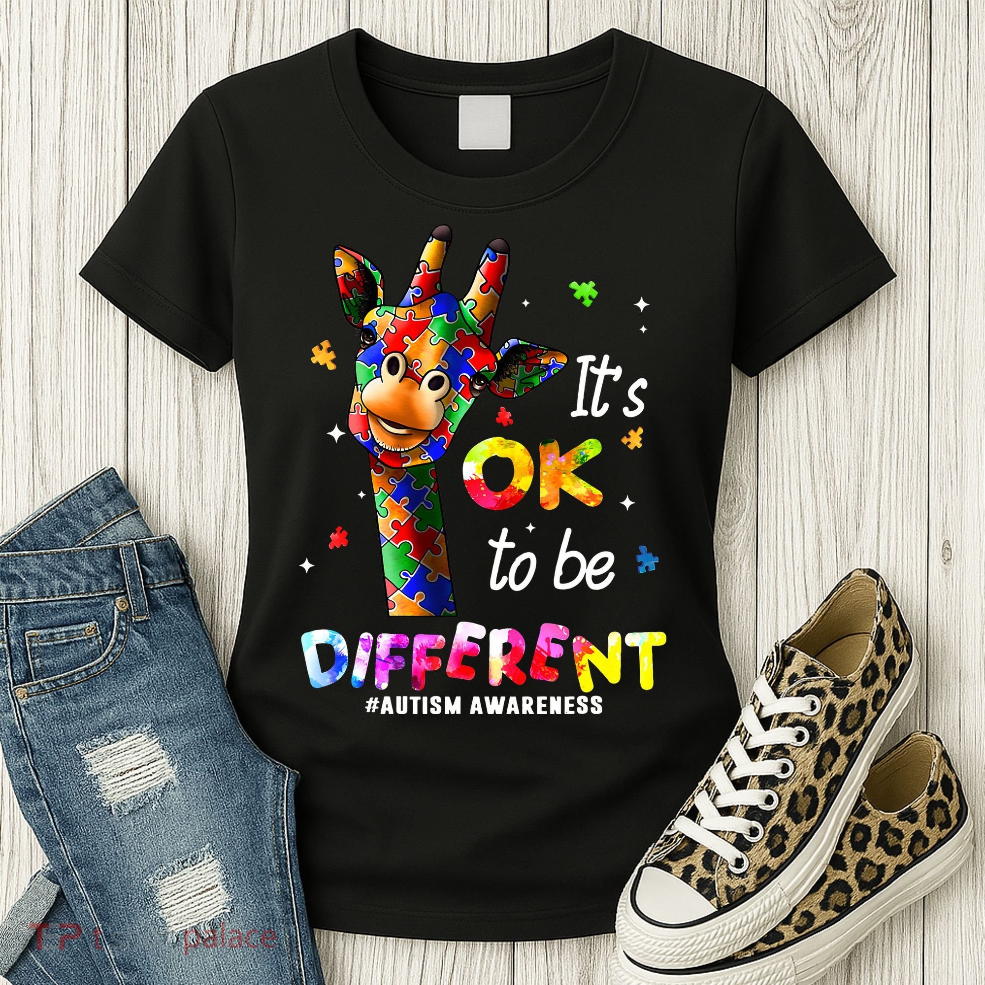 Giraffe Tie Dye Autism Awareness Autism Women's T-Shirt