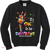 Giraffe Tie Dye Autism Awareness Autism Kids Sweatshirt thumb 0