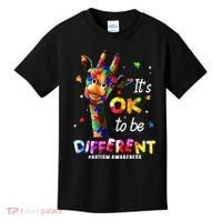 Giraffe Tie Dye Autism Awareness Autism Kids T-Shirt thumb 0