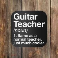Guitar Teacher Definition Funny Musician Music Coaster thumb 0