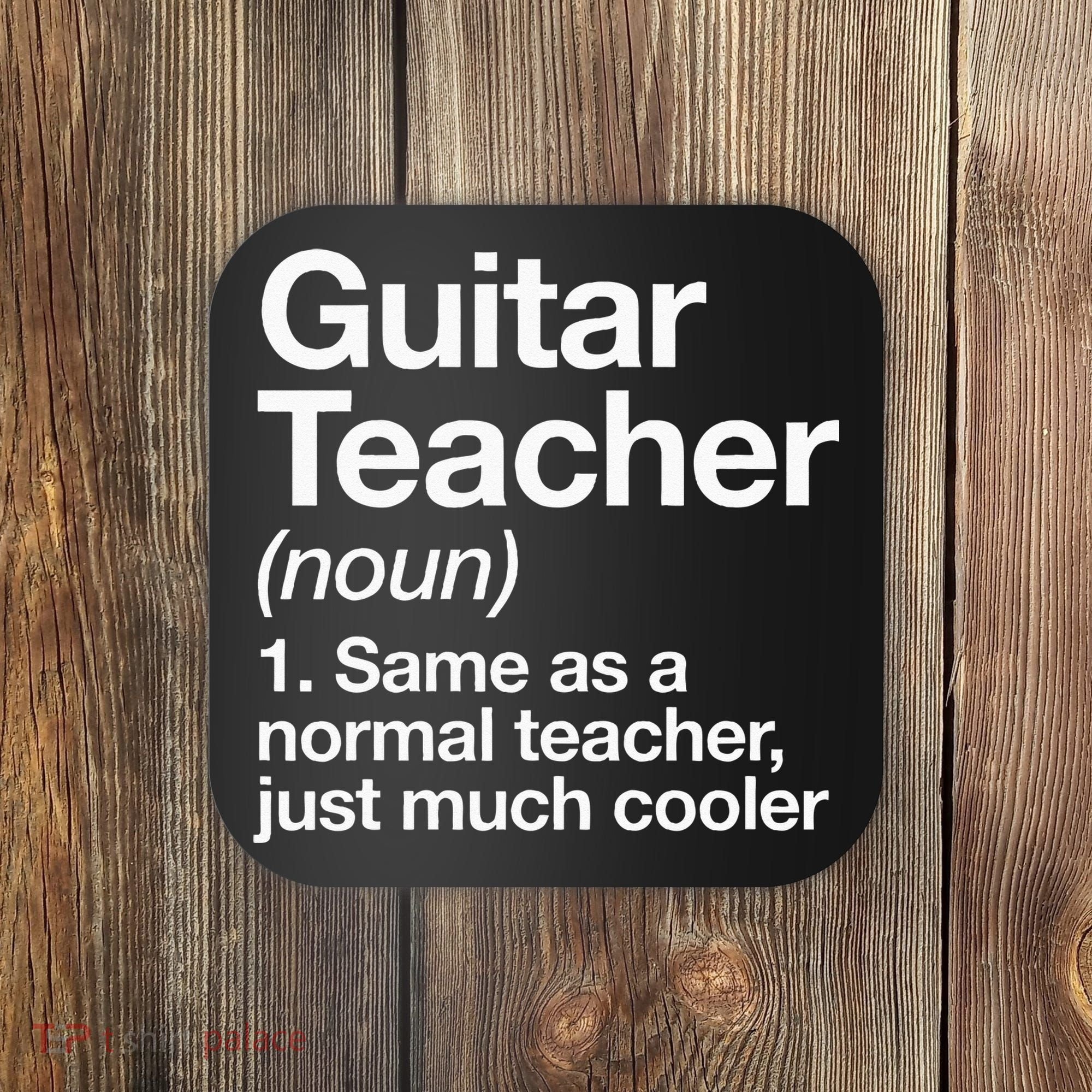 Guitar Teacher Definition Funny Musician Music Coaster