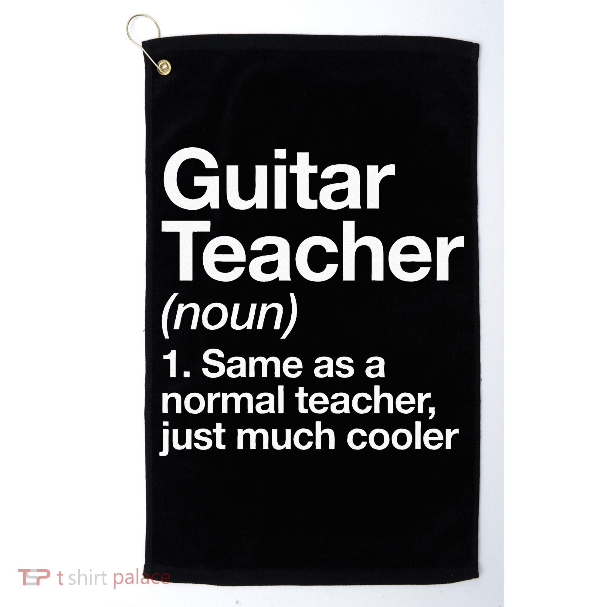 Guitar Teacher Definition Funny Musician Music Golf Towel