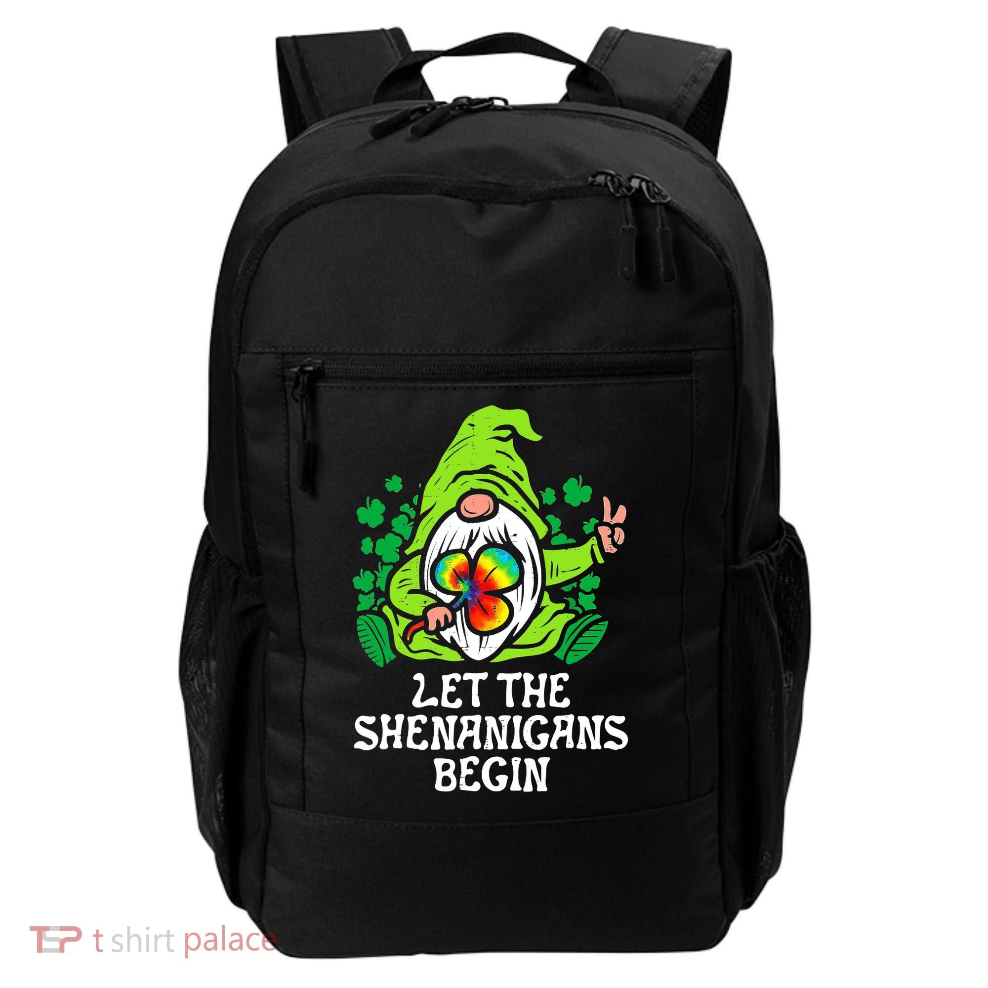 Gnome Tie Dye Shamrock Let Shenanigans Begin St Patricks Backpack