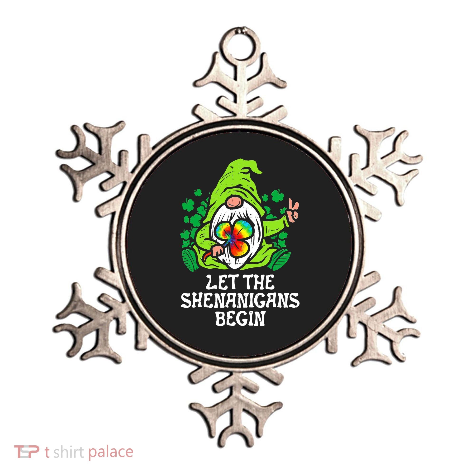 Gnome Tie Dye Shamrock Let Shenanigans Begin St Patricks Ornament