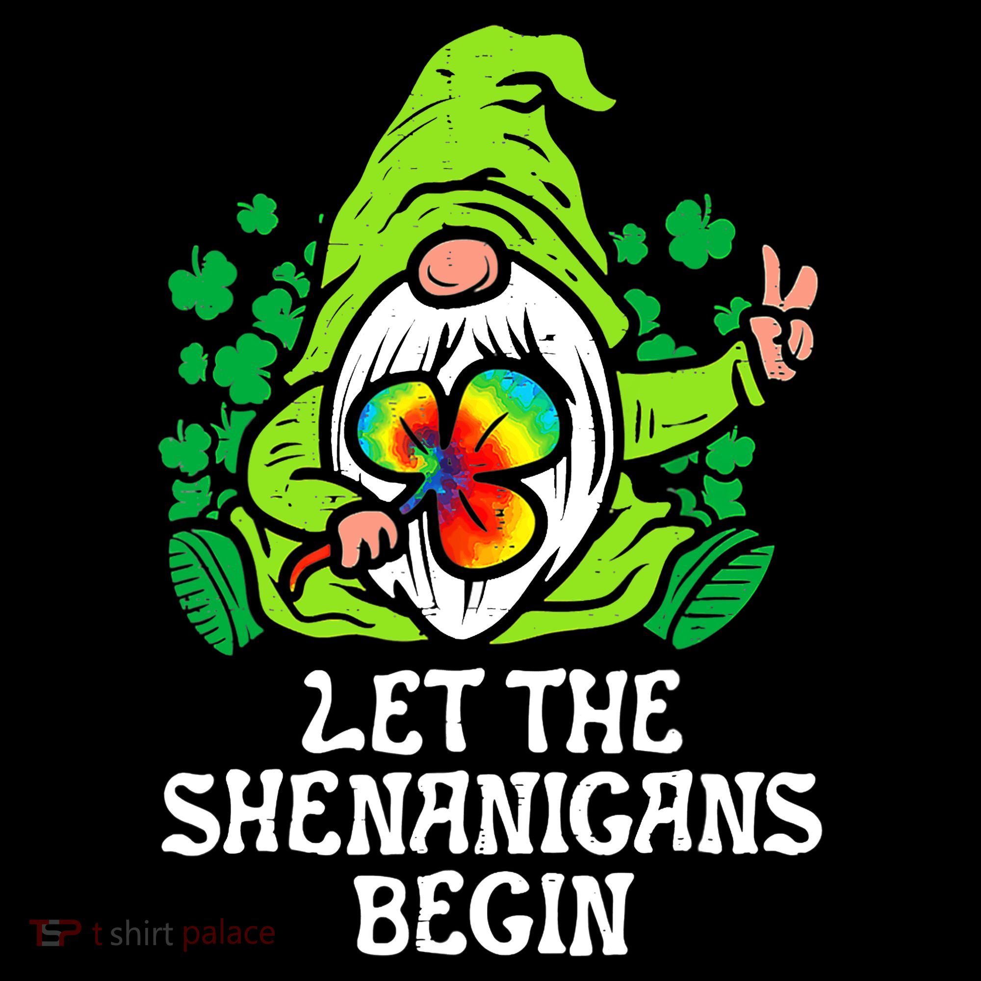 Gnome Tie Dye Shamrock Let Shenanigans Begin St Patricks Ornament