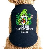 Gnome Tie Dye Shamrock Let Shenanigans Begin St Patricks Doggie Tank thumb 0