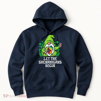 Gnome Tie Dye Shamrock Let Shenanigans Begin St Patricks Hoodie