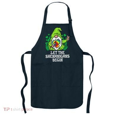 Gnome Tie Dye Shamrock Let Shenanigans Begin St Patricks Apron