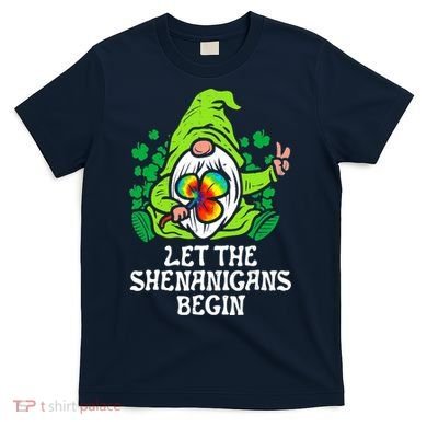 Gnome Tie Dye Shamrock Let Shenanigans Begin St Patricks T-Shirt