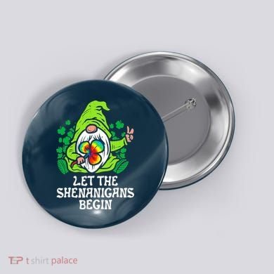 Gnome Tie Dye Shamrock Let Shenanigans Begin St Patricks Button