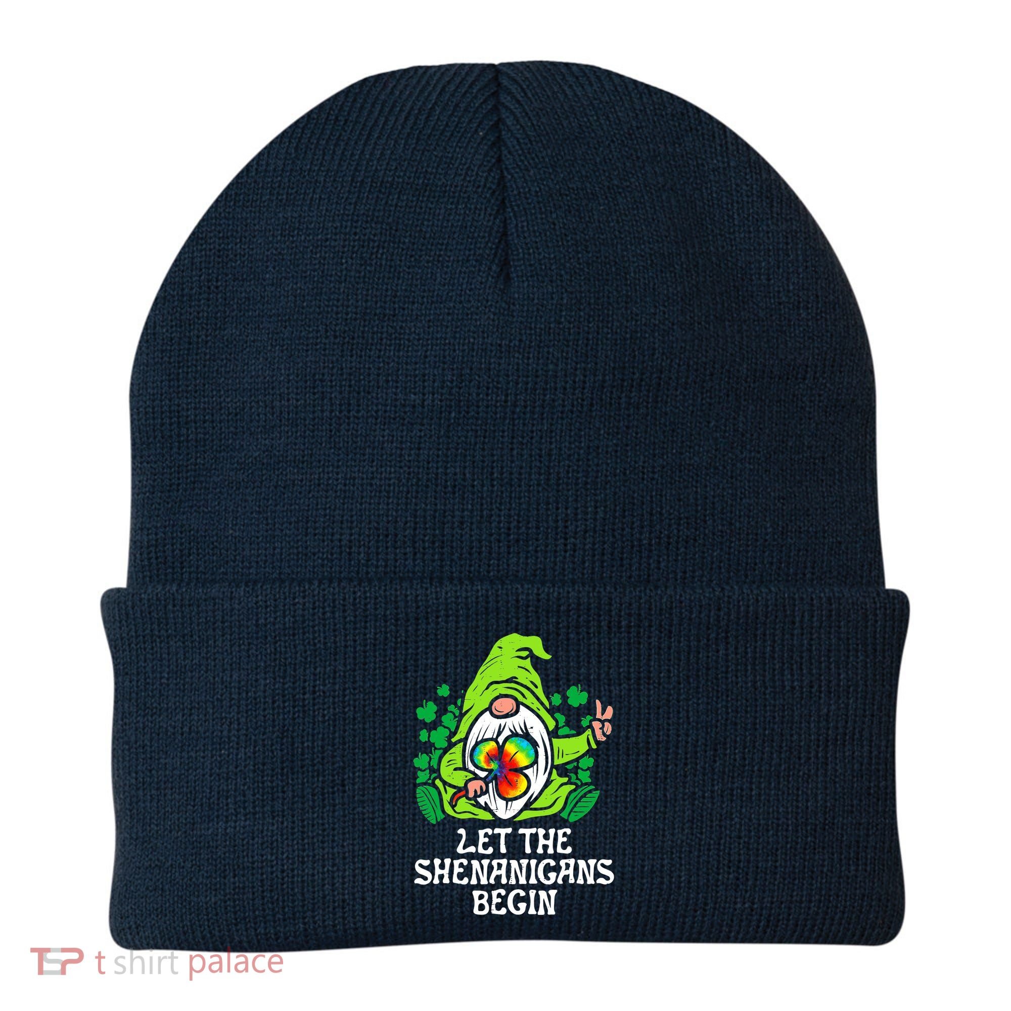 Gnome Tie Dye Shamrock Let Shenanigans Begin St Patricks Beanie