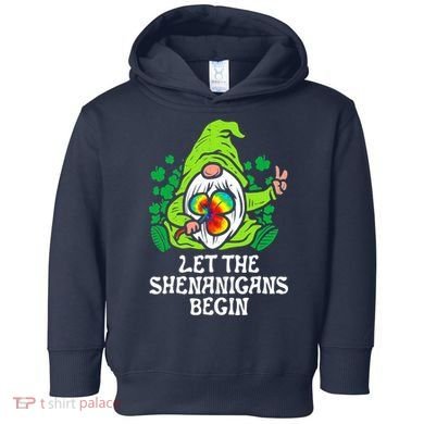 Gnome Tie Dye Shamrock Let Shenanigans Begin St Patricks Toddler Hoodie