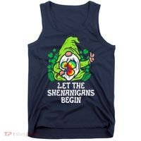 Gnome Tie Dye Shamrock Let Shenanigans Begin St Patricks Tank Top thumb 0