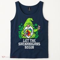 Gnome Tie Dye Shamrock Let Shenanigans Begin St Patricks Tank Top thumb 2