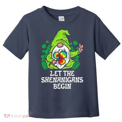 Gnome Tie Dye Shamrock Let Shenanigans Begin St Patricks Toddler T-Shirt