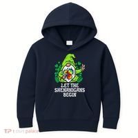 Gnome Tie Dye Shamrock Let Shenanigans Begin St Patricks Kids Hoodie thumb 0