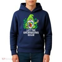 Gnome Tie Dye Shamrock Let Shenanigans Begin St Patricks Kids Hoodie thumb 4