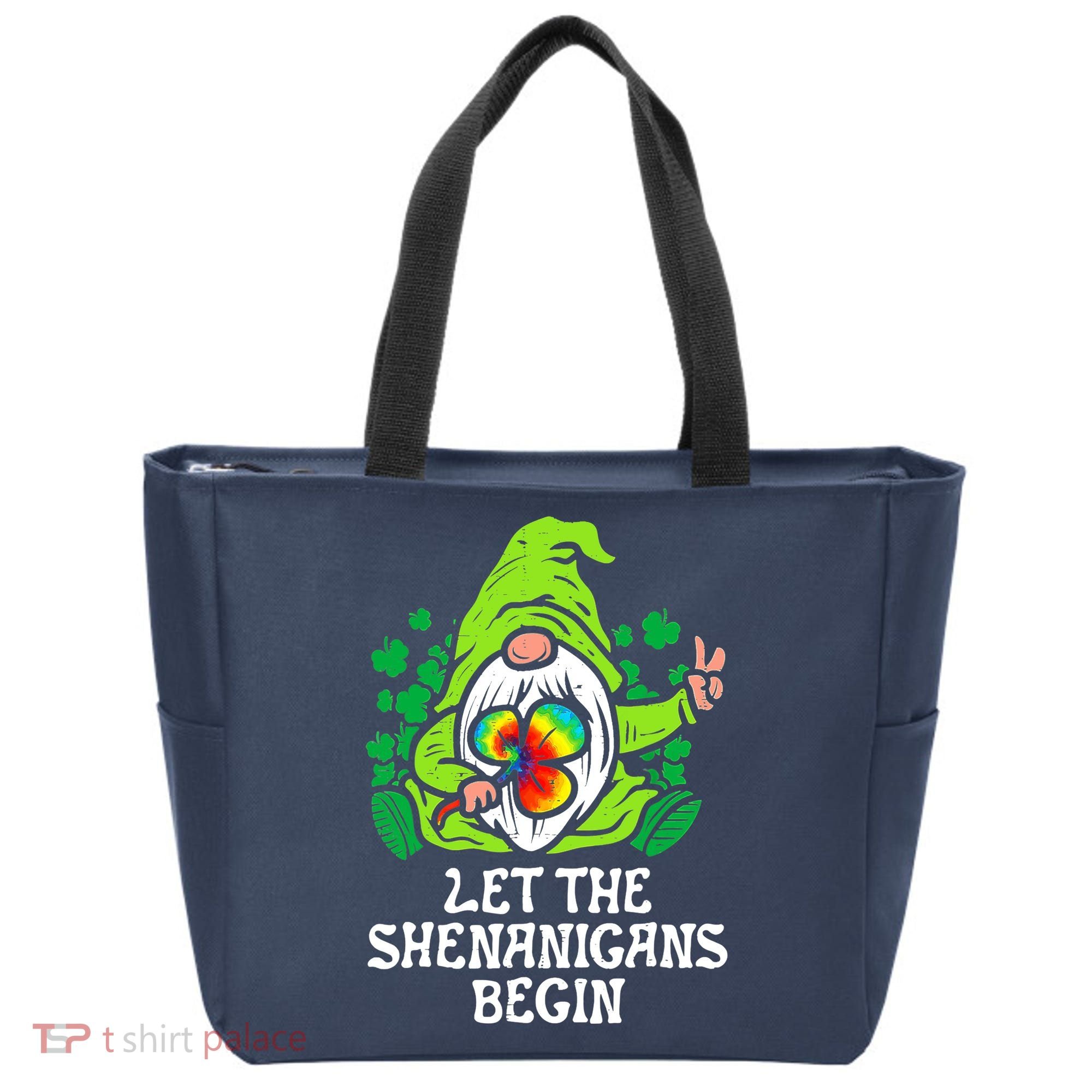 Gnome Tie Dye Shamrock Let Shenanigans Begin St Patricks Tote Bag