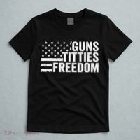 Guns Titties & Freedom Mens Funny Drinking Usa Flag Pullover Hoodie T-Shirt thumb 5