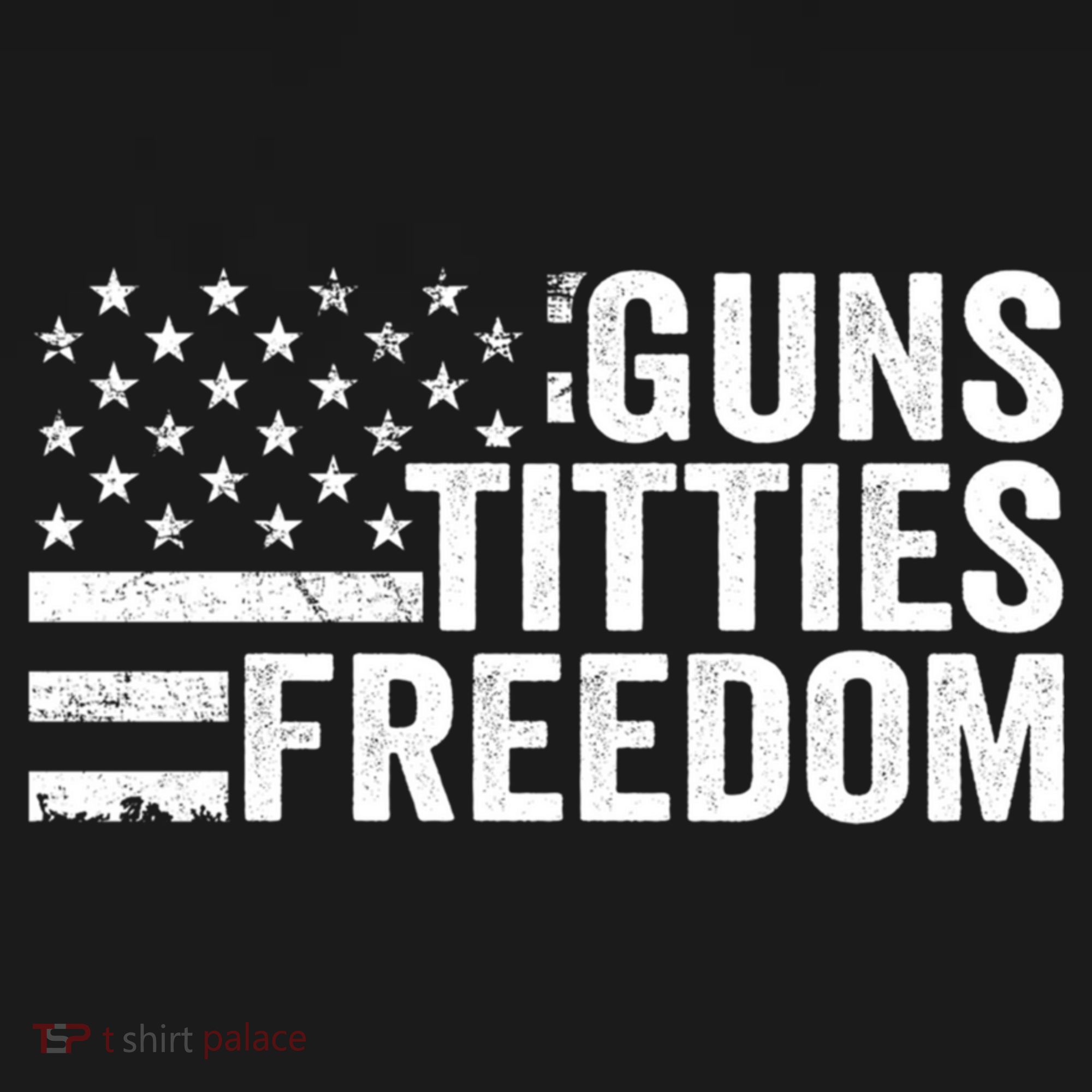 Guns Titties & Freedom Mens Funny Drinking Usa Flag Pullover Hoodie Button