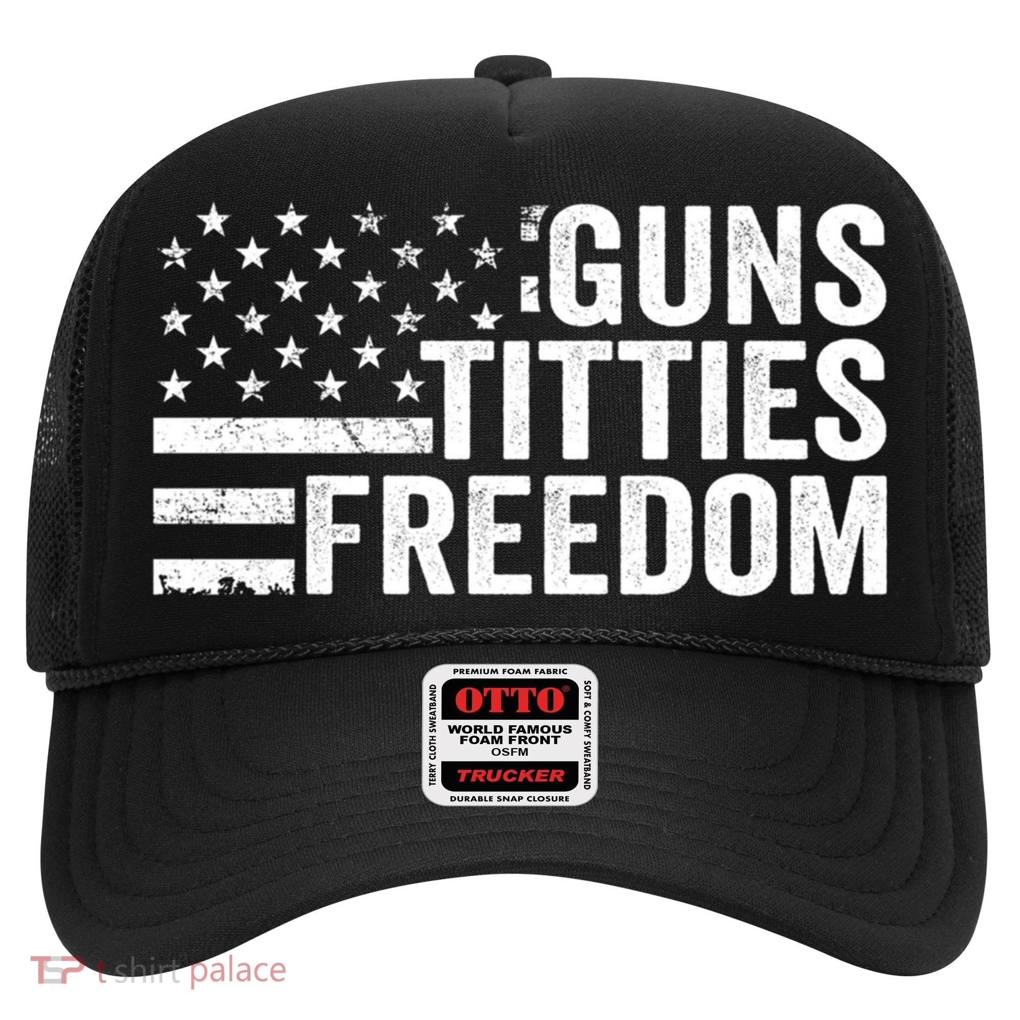 Guns Titties & Freedom Mens Funny Drinking Usa Flag Pullover Hoodie Hat