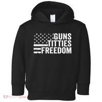 Guns Titties & Freedom Mens Funny Drinking Usa Flag Pullover Hoodie Toddler Hoodie thumb 0