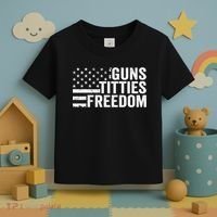 Guns Titties & Freedom Mens Funny Drinking Usa Flag Pullover Hoodie Toddler T-Shirt thumb 3
