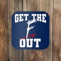 Get The F Out Funny Wrestling Lover Gift Coaster thumb 0
